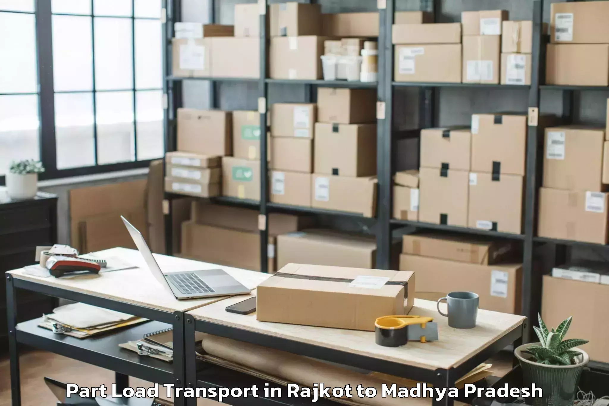 Hassle-Free Rajkot to Malwanchal University Indore Part Load Transport